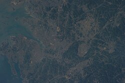 Vista satelital de Corea del Sur