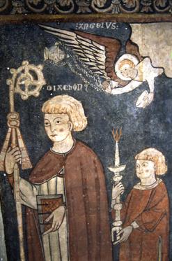 Detalle de los frescos de San Fructuoso de Bierge