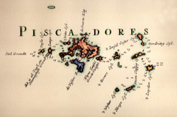 Mapa neerlandés del siglo XVIII de las Islas Pescadores