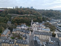 Vista del barrio de Pfaffenthal en la Ciudad de Luxemburgo