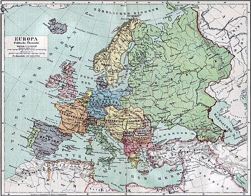 Mapa político de Europa hacia 1890