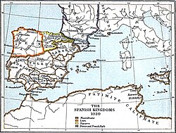 Mapa del Reino de León en el año 1030