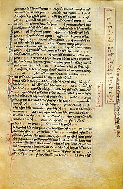 Folio en pergamino del Liber abbaci conservado en la Biblioteca Nacional Central de Florencia