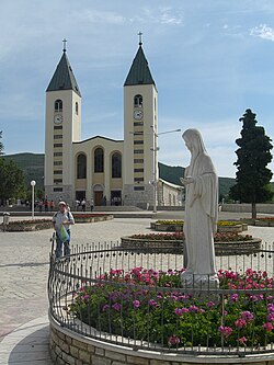 El santuario mariano de Nuestra Señora de Medjugorje.