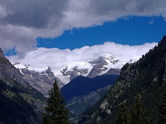 El monte Rosa visto desde Gressoney-Saint-Jean