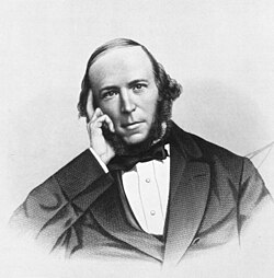 Retrato clásico de perfil de Herbert Spencer