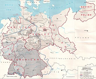División territorial de la Alemania ocupada en relación con los estados alemanes