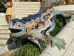 Detalle del dragón del Parque Güell