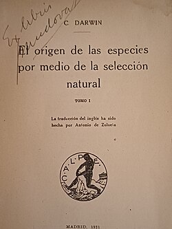 Edición de 1921 en español traducida por Antonio de Zulueta