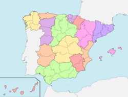 Mapa de la división territorial de 1833