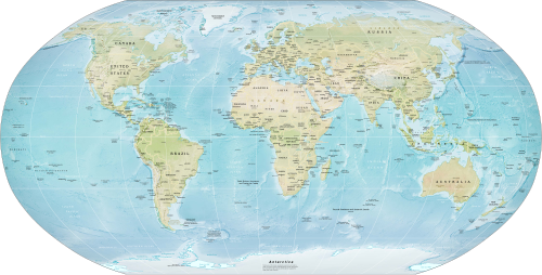 Mapa físico del mundo