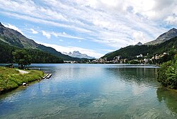 Vista del lago St. Moritz