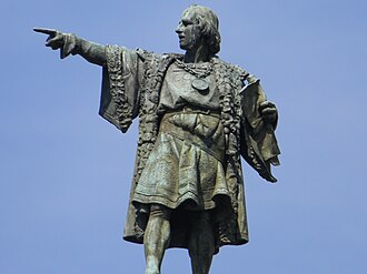 Detalle de la estatua principal de Cristóbal Colón