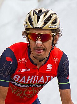 Franco Pellizotti en una competición ciclista