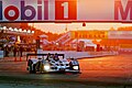 Recta principal del circuito de Sebring durante el atardecer