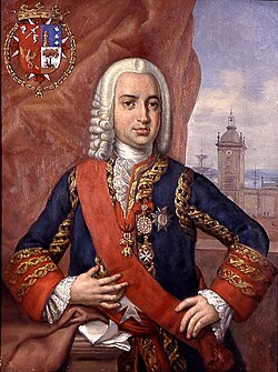 Retrato e ilustración histórica relacionada con el Catastro de la Ensenada
