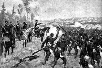 Soldados prusianos durante la batalla de Sadowa