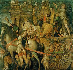 Julio César en su carro de triunfo, Andrea Mantegna, 1484-1492.
