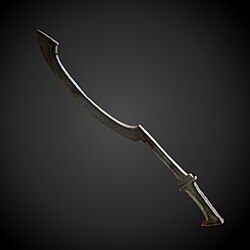 Khopesh egipcio de bronce con el nombre de Ramsés II.