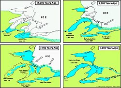 Paisaje geológico de origen glaciar en la región de los lagos
