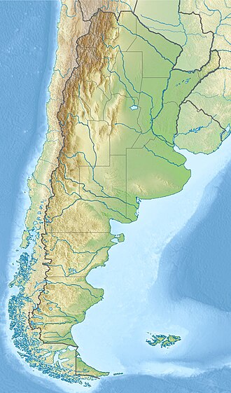 Ubicación general de la Laguna del Carbón en Argentina