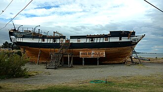 Vista final de la réplica del HMS Beagle en febrero de 2016