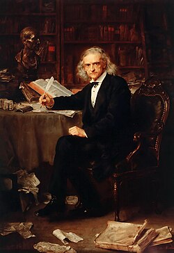 Retrato al óleo de Theodor Mommsen realizado por Ludwig Knaus en 1881.