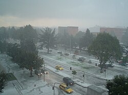 Tiempo tormentoso en Bogotá, Colombia.