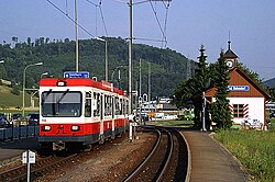 Tren del Waldenburgerbahn en Suiza con trocha de 750 mm.