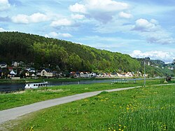 El trazado de EV7 en Bad Schandau, Suiza Sajona