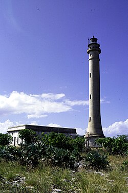 Fotografía histórica del faro de la Isla de Navaza