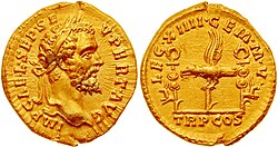 Aureus de Septimio Severo en honor de la Legio XIV Gemina