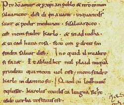 Manuscrito histórico de los Juramentos de Estrasburgo