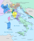 Escena histórica de la época moderna en territorios italianos