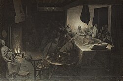 La Muerte de la Virgen, pintura en grisalla de Pieter Brueghel el Viejo