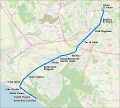 Mapa de la traza de la línea Roma-Lido