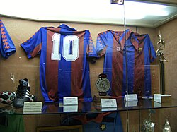 Camiseta de fútbol histórica de la colección del museo