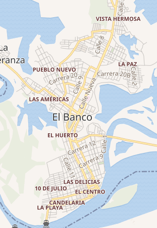 Mapa interactivo de la zona urbana y rural.