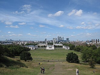 Vista del parque en Greenwich marítimo