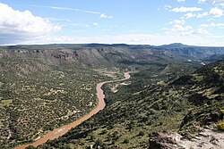 Vista panorámica del cauce del río en Nuevo México