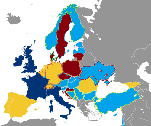 Esquema de divisiones de las Rugby Europe International Championships