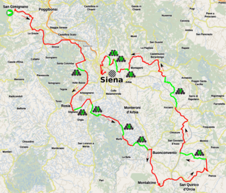 Ilustración y datos generales de la Strade Bianche 2015