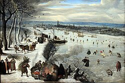 Amberes y el Escalda helado en 1590