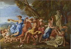 Bacanal pintada por Nicolas Poussin entre 1634 y 1635