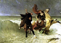 La huida del rey Gradlon, obra de Évariste-Vital Luminais