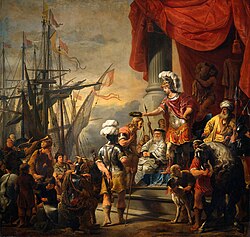 Pintura histórica que representa a Eneas en la corte del rey Latino