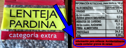 Contaminación con gluten en legumbres