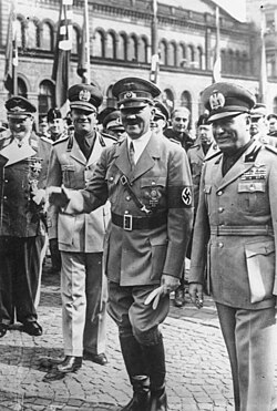 Hitler y Mussolini en Múnich en 1938
