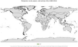 Clasificación climática de Köppen Cfc