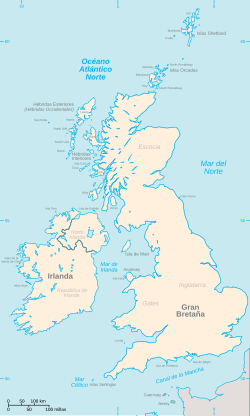 Mapa general de las islas británicas